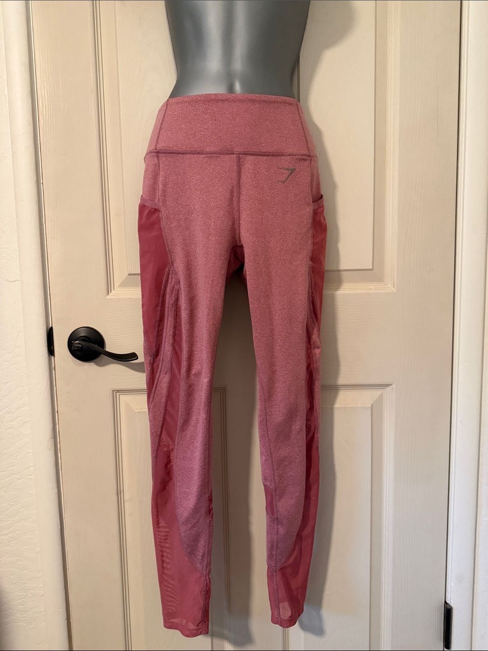 Gymshark Dusty Rose High-Waist Mesh Panel Leggings